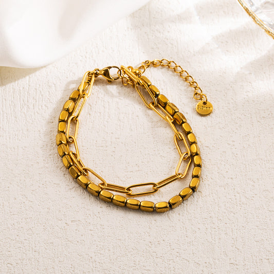 Duo-Chain Beaded Bracelet