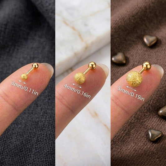 Gold Stardust Textured Ball Stud Earrings