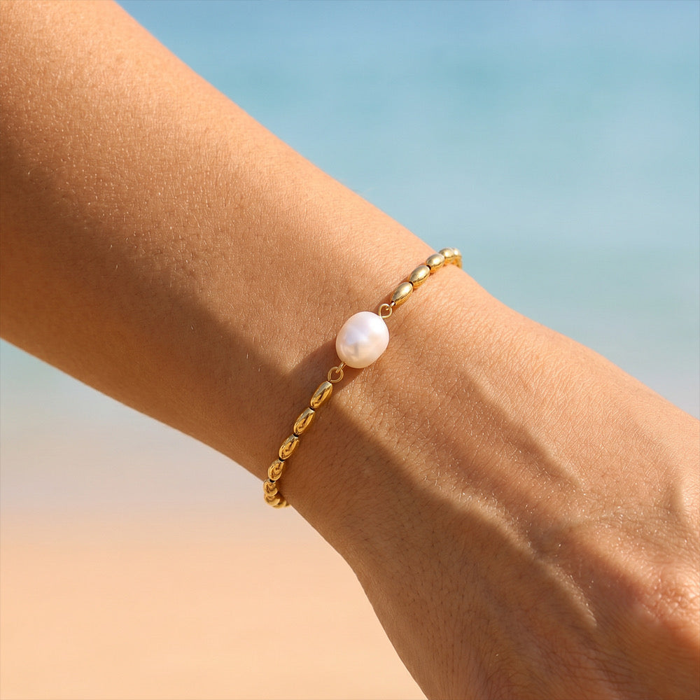 Rice Bead Baroque Pearl Bracelet