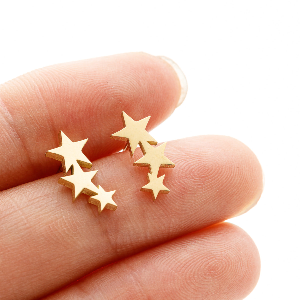 Triple Star Cluster Ear Climber Earring