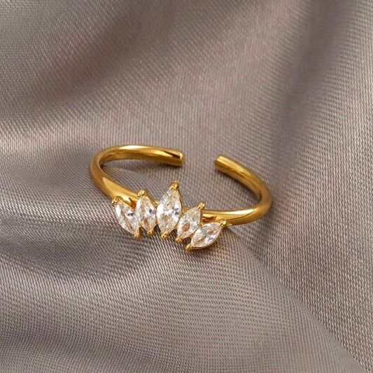 Marquise Crystal Tiara Open Ring