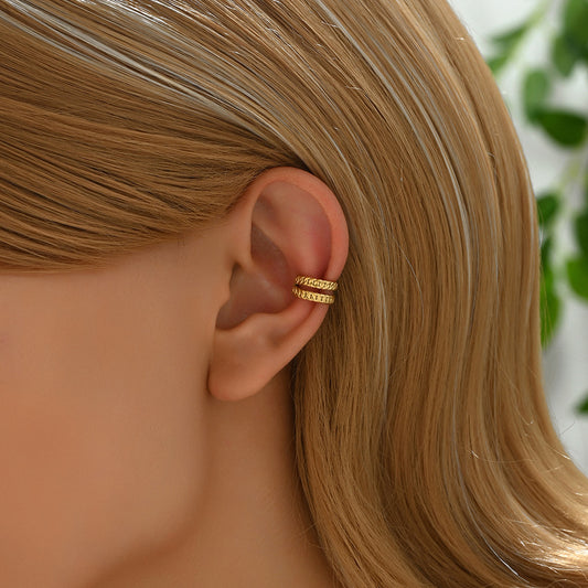 Dual-Row Textured Ear Cuffs