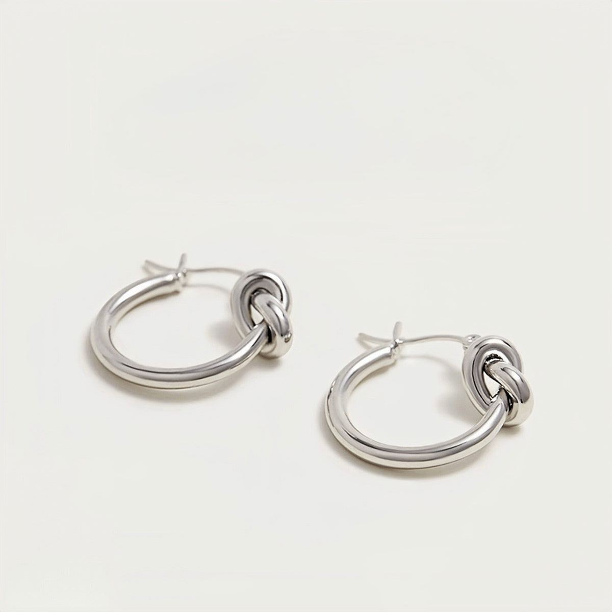 Tied Knot Silver Hoop Earring
