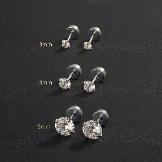Brilliant Solitaire Flat-Back Crystal Studs