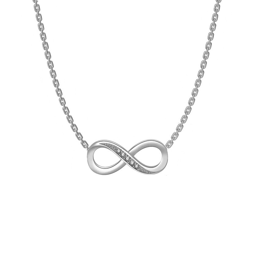 Silver Crystal Infinity Pendant Necklace